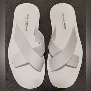 Men's White Rubber Slides Sandals